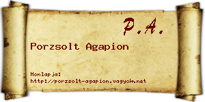 Porzsolt Agapion névjegykártya